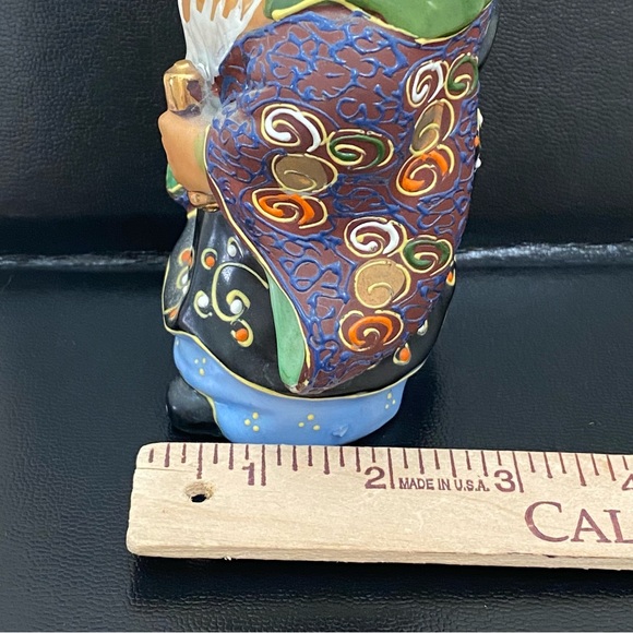 Vintage Signed Kutani Fukurokuju God Of Longevity & Wisdom 6” Porcelain Figurine - Picture 5 of 14